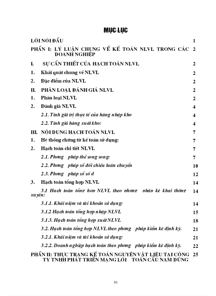 image for page Tổ chức hạch toán  nguyên liệu vật liệu với việc nâng cao hiệu quả sử dụng vốn lưu động tại Công ty TNHH phát triển mạng lưới toàn cầu Nam Dũng