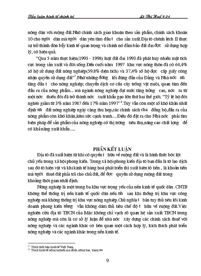 image for page nghiên cứu địa tô đối với vấn đề ruộng đất hiện nay ở Việt Nam.