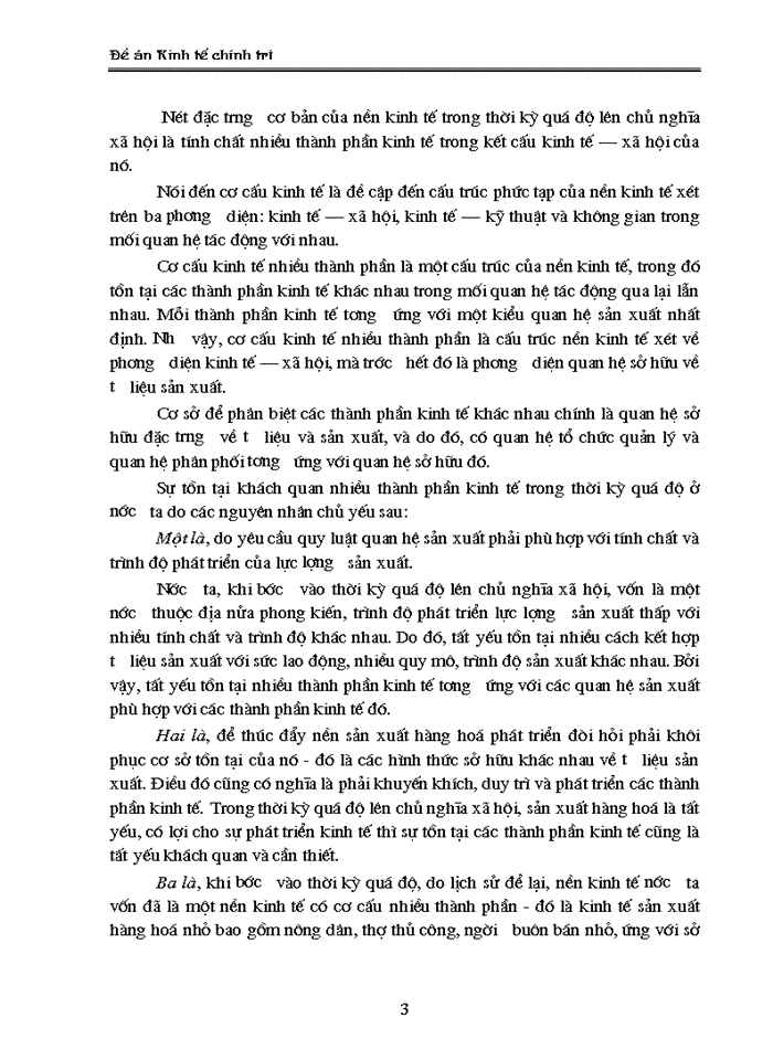 image for page Phân tích cơ cấu kinh tế nhiều thành phần ở nước ta mà Đại hội IX đã nêu và ích lợi của việc sử dụng vào việc phân tích kinh tế – xã hội trong thời kỳ lên CNXH ở Việt Nam