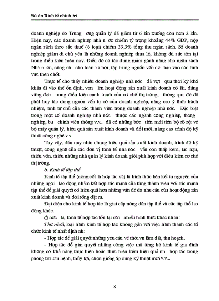 image for page Phân tích cơ cấu kinh tế nhiều thành phần ở nước ta mà Đại hội IX đã nêu và ích lợi của việc sử dụng vào việc phân tích kinh tế – xã hội trong thời kỳ lên CNXH ở Việt Nam