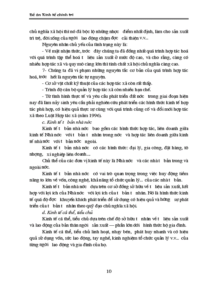 image for page Phân tích cơ cấu kinh tế nhiều thành phần ở nước ta mà Đại hội IX đã nêu và ích lợi của việc sử dụng vào việc phân tích kinh tế – xã hội trong thời kỳ lên CNXH ở Việt Nam