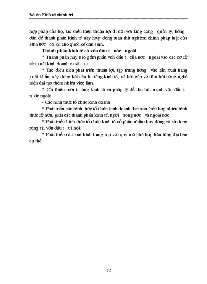 image for page Phân tích cơ cấu kinh tế nhiều thành phần ở nước ta mà Đại hội IX đã nêu và ích lợi của việc sử dụng vào việc phân tích kinh tế – xã hội trong thời kỳ lên CNXH ở Việt Nam