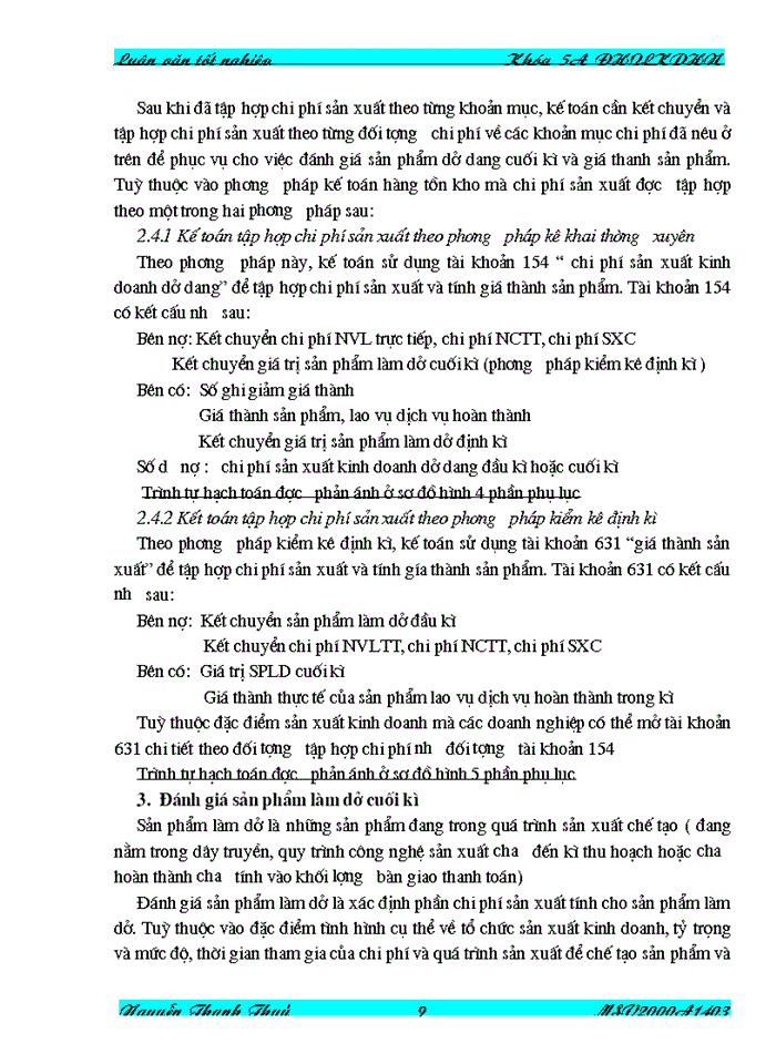 image for page Hoàn thiện công tác kế toán tập hợp chi phí sản xuất và tính giá thành sản phẩm nước sạch tại Công ty Cấp nước Thái Nguyên