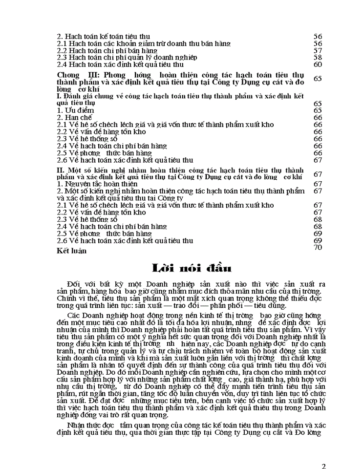 image for page Hạch toán tiêu thụ thành phẩm và xác định kết quả tiêu thụ tại Công ty dụng cụ cắt và đo lường cơ khí