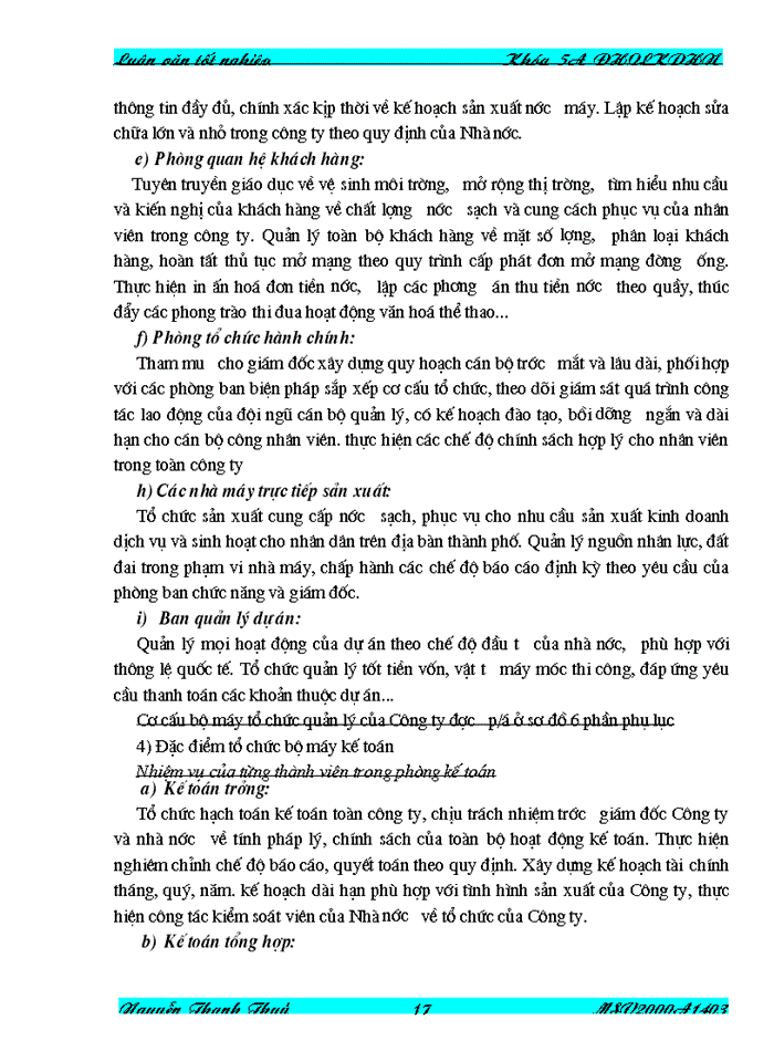 image for page Hoàn thiện công tác kế toán tập hợp chi phí sản xuất và tính giá thành sản phẩm nước sạch tại công ty cấp nước thái nguyên