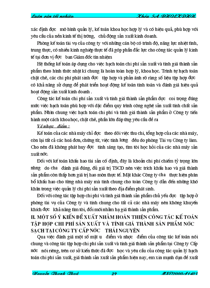 image for page Hoàn thiện công tác kế toán tập hợp chi phí sản xuất và tính giá thành sản phẩm nước sạch tại công ty cấp nước thái nguyên