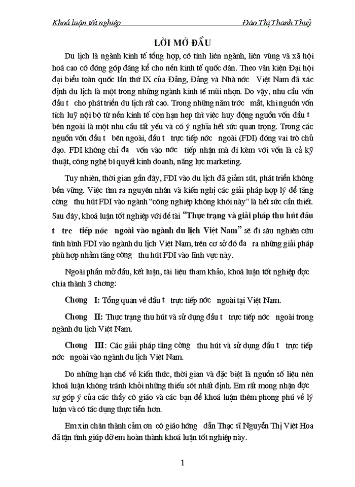 image for page Thực trạng và giải pháp thu hút đầu tư trưc tiếp nước ngoài vào ngành du lịch Việt Nam