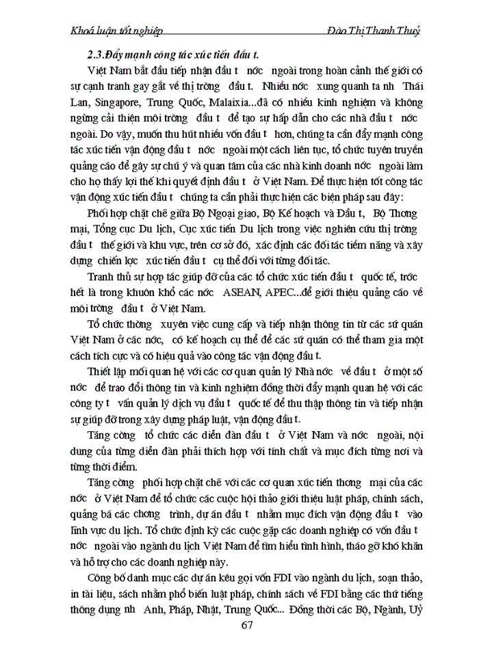 image for page Thực trạng và giải pháp thu hút đầu tư trưc tiếp nước ngoài vào ngành du lịch Việt Nam
