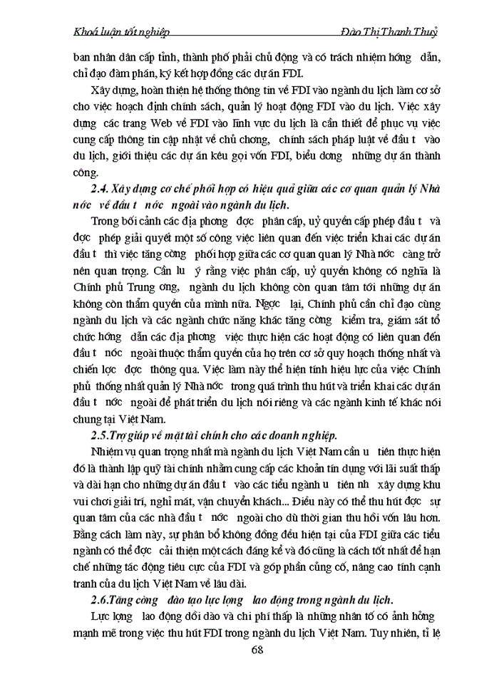 image for page Thực trạng và giải pháp thu hút đầu tư trưc tiếp nước ngoài vào ngành du lịch Việt Nam