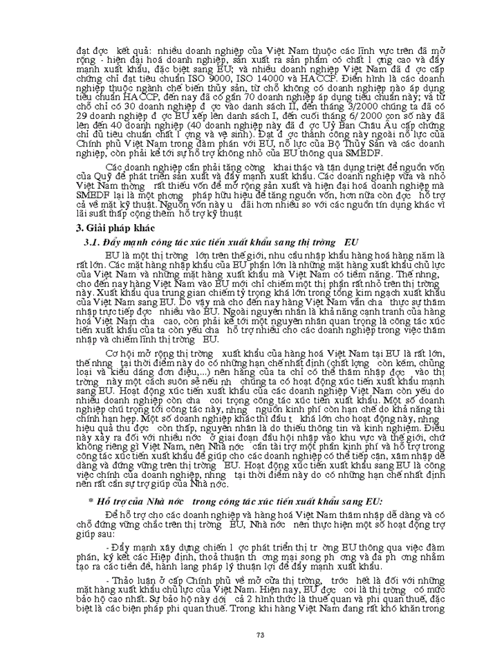 image for page Tự do hoá trong eu và khả năng thâm nhập thị trường eu của hàng hoá việt nam