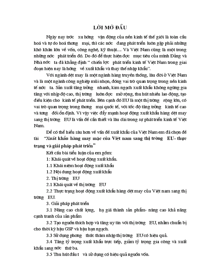 image for page Xuất khẩu hàng may mặc của Việt nam sang thị trường EU- thực trạng và giải pháp phát triển
