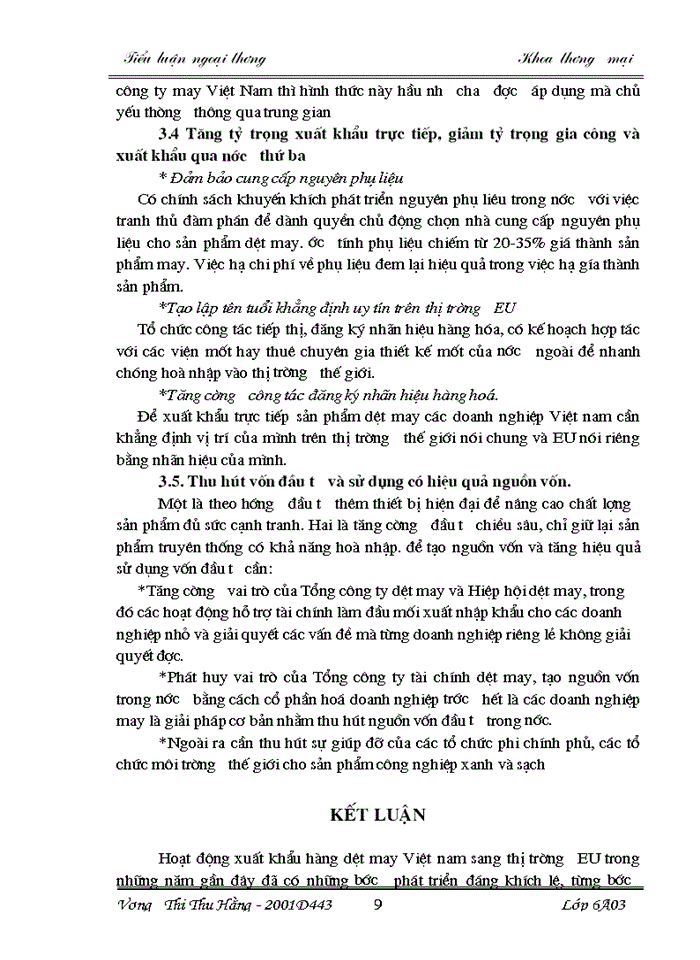 image for page Xuất khẩu hàng may mặc của Việt nam sang thị trường EU- thực trạng và giải pháp phát triển