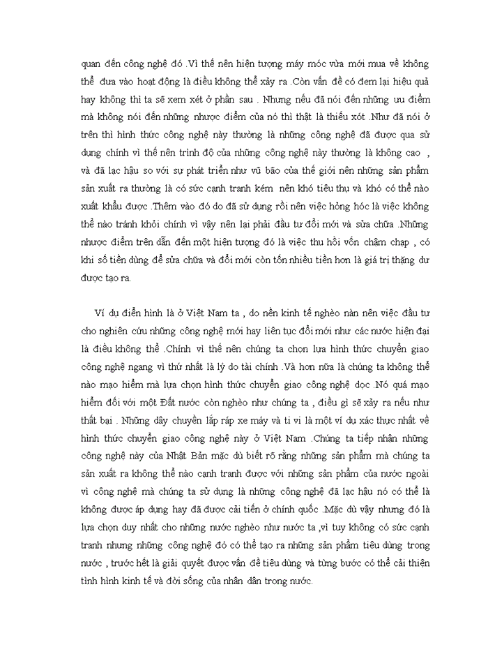 image for page Phân tích câu nói “ chuyển giao công nghệ là con giao hai lưỡi “ Lấy ví dụ ở địa phương minh hoạ .