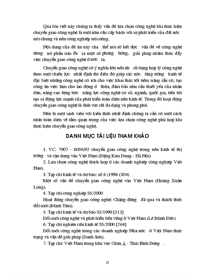image for page Một số giải pháp và điều kiện chủ yếu nhằm lựa chọn công nghệ phù hợp khi chuyển giao công nghệ ở nước ta.