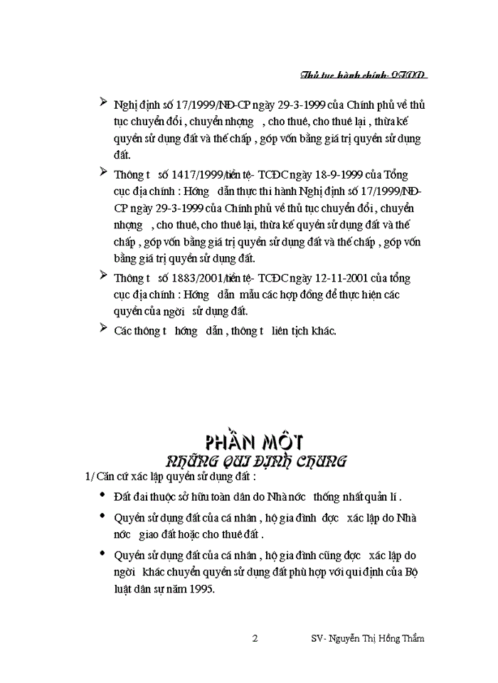 image for page Thủ tục hành chính liên quan đến vấn đề chuyển nhượng quyền sử dụng đất