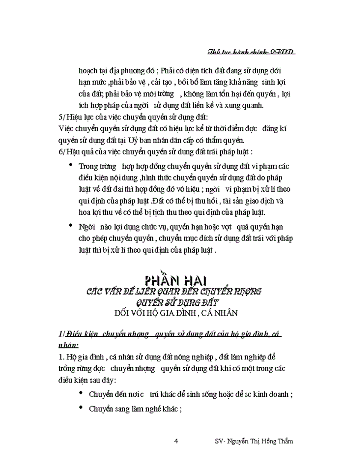 image for page Thủ tục hành chính liên quan đến vấn đề chuyển nhượng quyền sử dụng đất