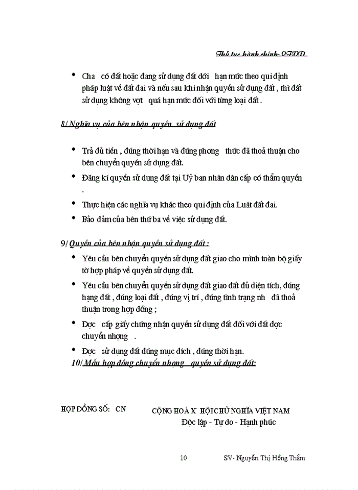 image for page Thủ tục hành chính liên quan đến vấn đề chuyển nhượng quyền sử dụng đất