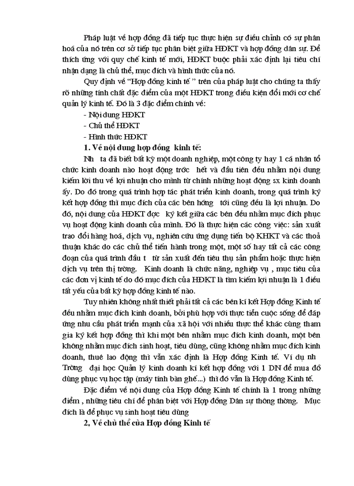 image for page Trình bày đặc điểm một bản hợp đồng kinh tế. Chứng minh những đặc điểm đó qua một bản hợp đồng cụ thể