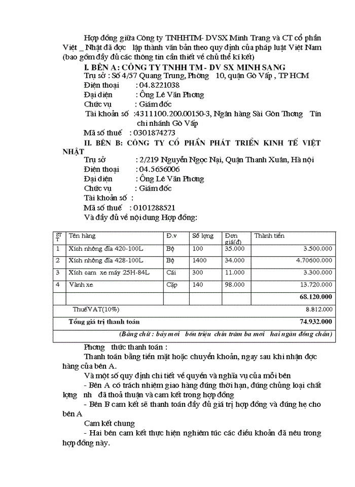 image for page Trình bày đặc điểm một bản hợp đồng kinh tế. Chứng minh những đặc điểm đó qua một bản hợp đồng cụ thể