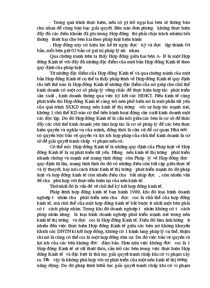 image for page Trình bày đặc điểm một bản hợp đồng kinh tế. Chứng minh những đặc điểm đó qua một bản hợp đồng cụ thể