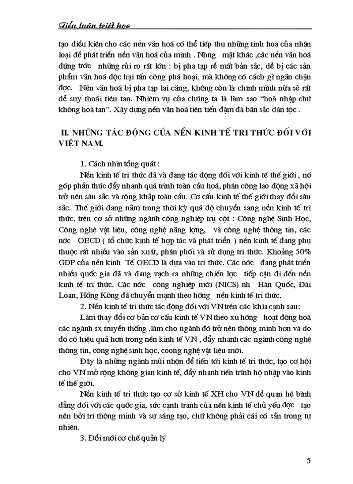 image for page Tổng quan về nền kinh tế tri thức và sự tác động của nó tới nền kinh tế Việt Nam