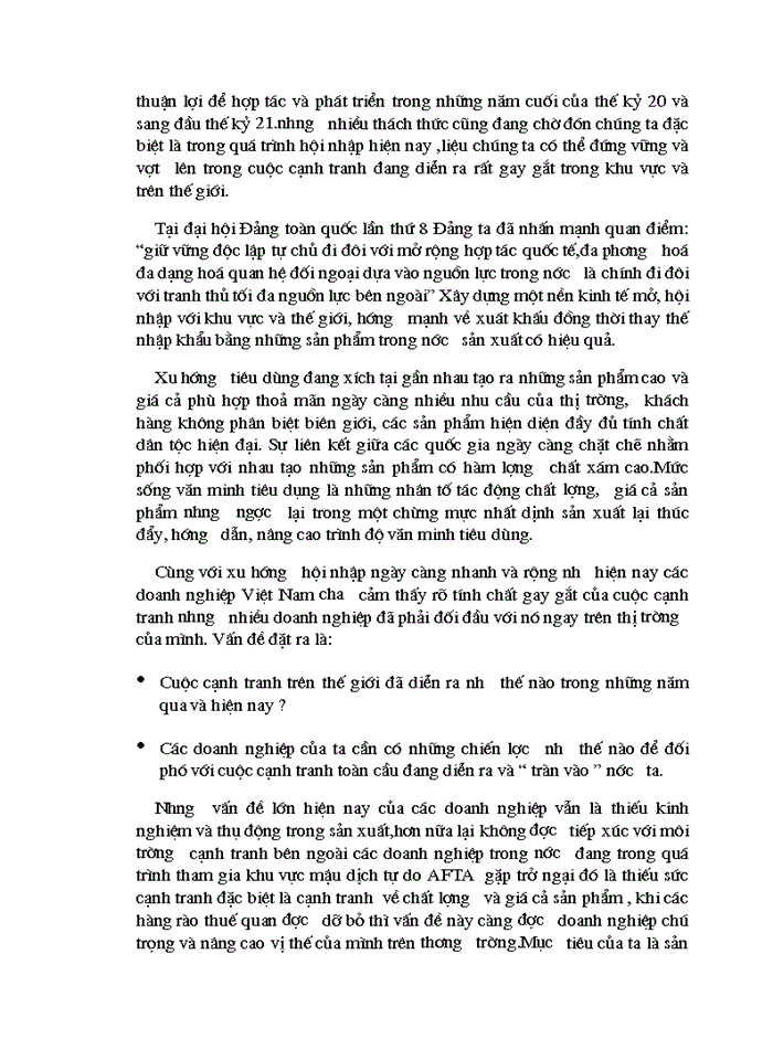 image for page Quản trị chất lượng –Nhân tố nâng cao khả năng cạnh tranh của hàng hoá Việt Nam khi tham gia AFTA-WTO