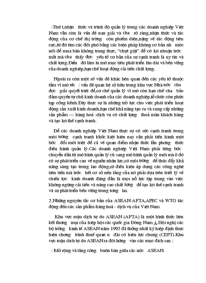image for page Quản trị chất lượng –Nhân tố nâng cao khả năng cạnh tranh của hàng hoá Việt Nam khi tham gia AFTA-WTO