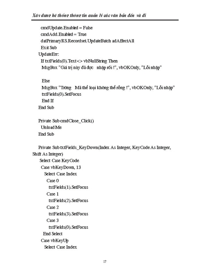 image for page Xây dựng hệ thống thông tin quản lý các văn bản đến  và đi