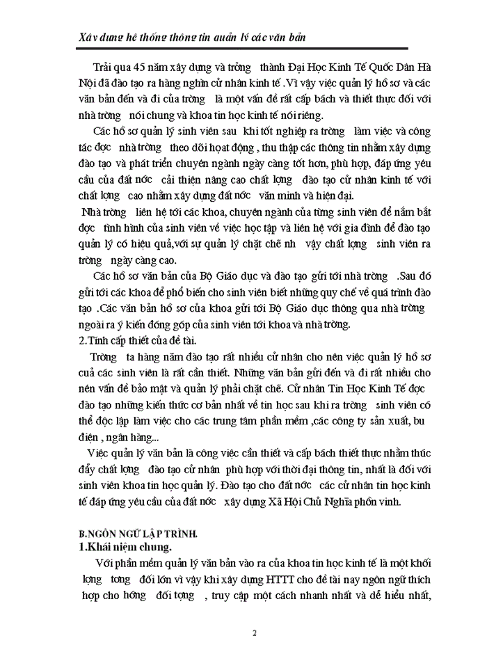 image for page Xây dựng hệ thống thông tin quản lý các văn bản đến và đi của khoa tin học kinh tế
