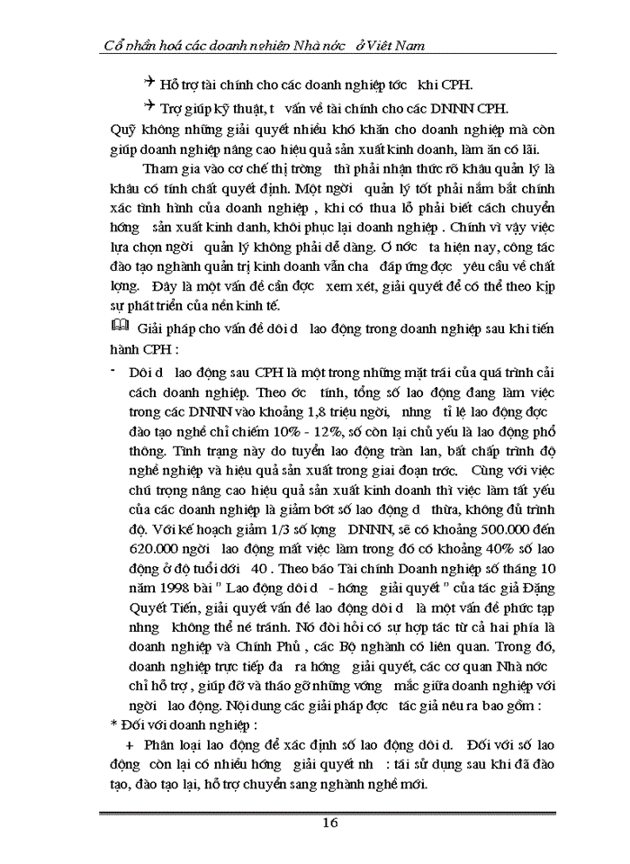image for page Cổ phần hoá các doanh nghiệp Nhà nước ở Việt Nam