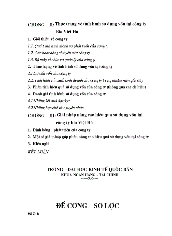 image for page Một số giải pháp nhằm nâng cao hiệu quả sử dụng  vốn tại công ty bia việt hà