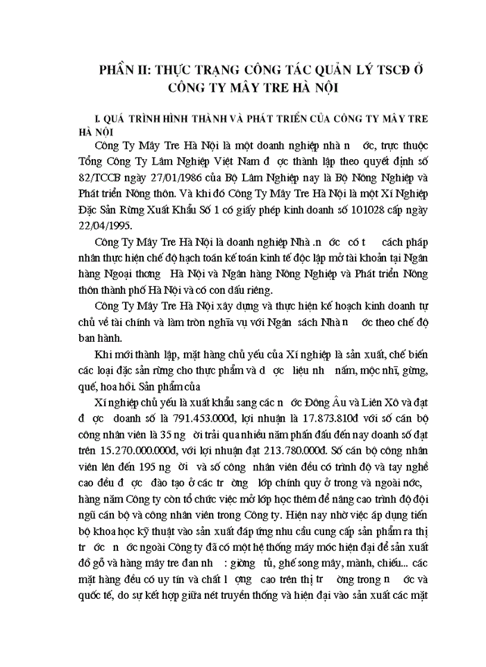 image for page Thực trạng của việc quản lý TSCĐ ở Công ty Mây Tre