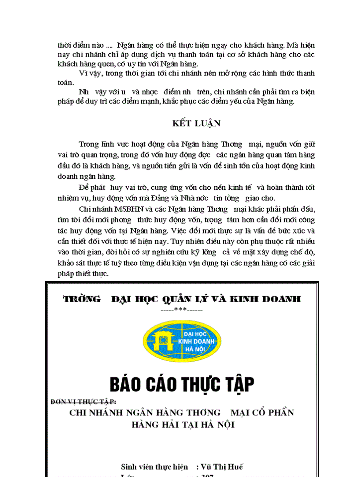 image for page Các giải pháp nâng cao hiệu quả hoạt động huy động vốn tại Ngân hàng Thương mại Hàng Hải  Hà Nội