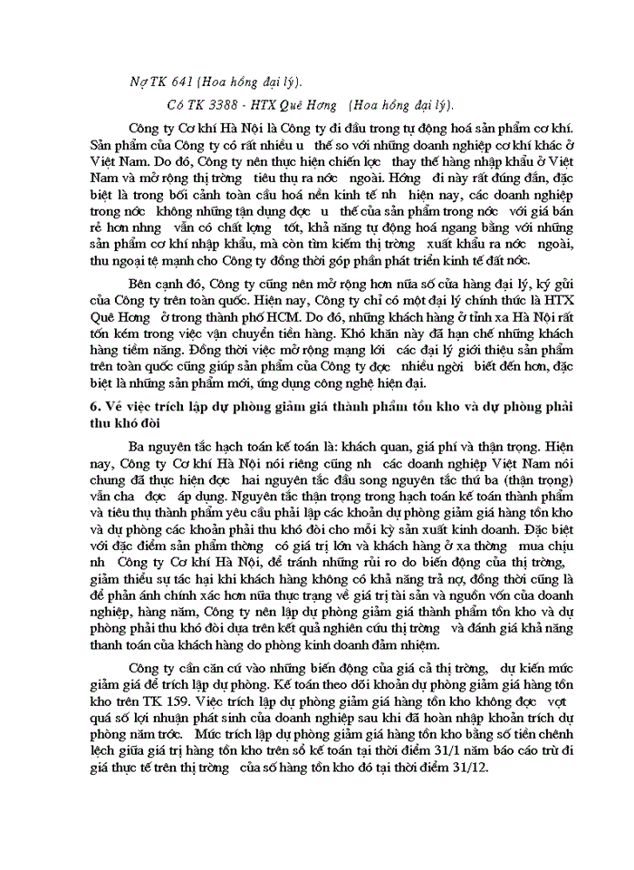 image for page Hoàn thiện hạch toán tiêu thụ và xác định kết quả tiêu thụ thành phẩm tại Công ty Cơ khí Hà Nội