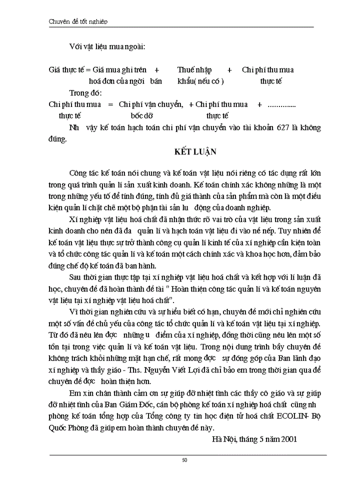 image for page Một số giải pháp nhằm góp phần không ngừng tăng cường công tác kế toán nói chung và công tác kế toán nguyên vật liệu nói riêng tại xí nghiệp hoá chất elinco- Bộ quốc phòng
