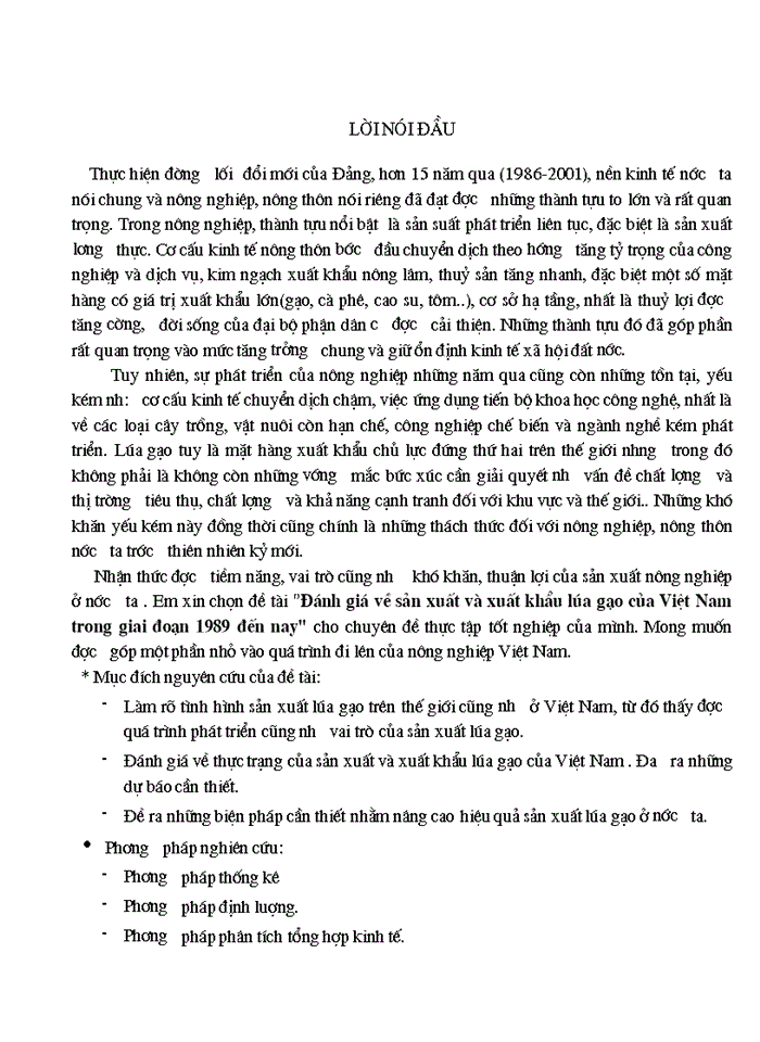 image for page Đánh giá về sản xuất và xuất khẩu lúa gạo của Việt Nam trong giai đoạn 1989 đến nay