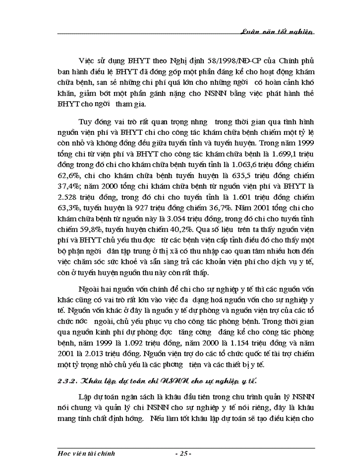 image for page Một số ý kiến nhằm nâng cao hiệu quả chi ngân sách Nhà nước cho sự nghiệp y tế trên địa bàn Tỉnh Lạng Sơn.