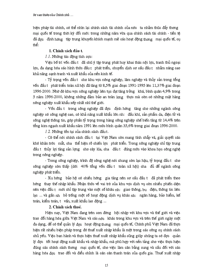 image for page Sự can thiệp của Chính phủ vào hoạt động thương mại quốc tế trong tiến  trình hội nhập của Việt Nam thông qua các biện pháp tài chính