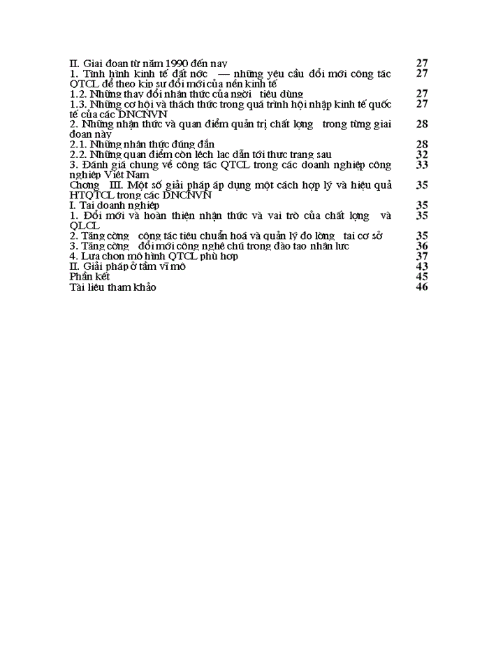 image for page Quản lý chất lượng - thực trạng và một số giải pháp nhằm áp dụng một cách hợp lý và hiệu quả hệ thống quản trị chất lượng trong các DNCN Việt Nam