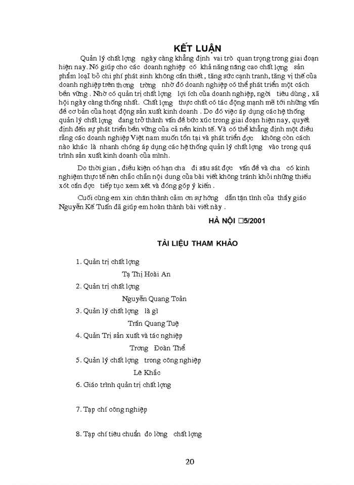 image for page Một số vấn đề về quản lý chất lượng trong các doanh nghiệp công nghiệp