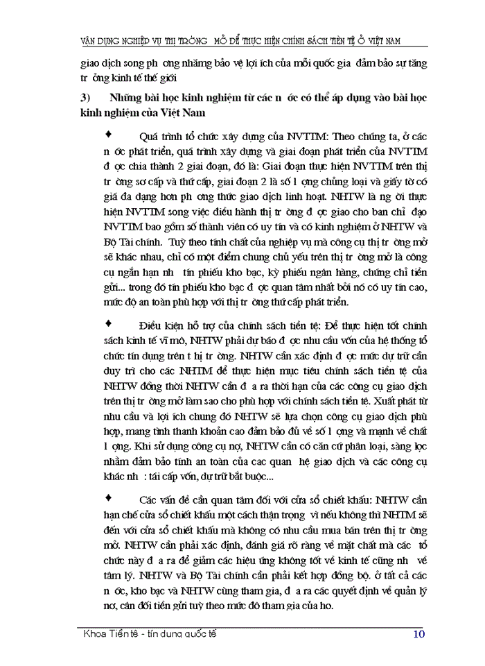 image for page Vận dụng nghiệp vụ thị trường mở để thực hiện chính sách tièn tệ ở việt nam