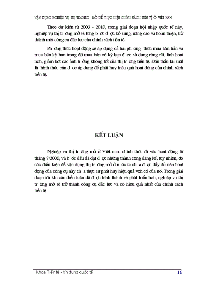 image for page Vận dụng nghiệp vụ thị trường mở để thực hiện chính sách tièn tệ ở việt nam