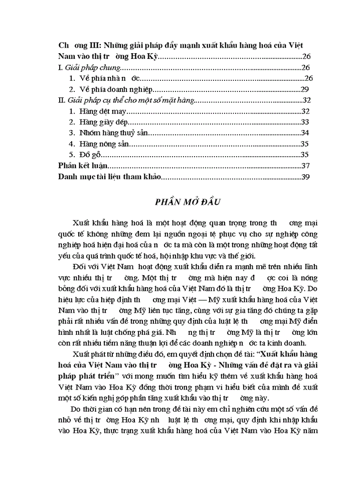 image for page Xuất khẩu hàng hoá của Việt Nam vào thị trờng Hoa Kỳ - Những vấn đề đặt ra và giải pháp phát triển