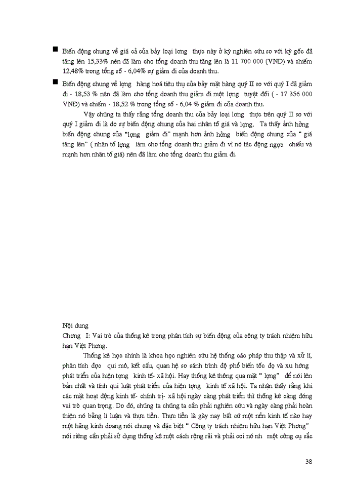 image for page Vận dụng phương pháp chỉ số để phân tích doanh thu của công ty trách nhiệm hữu hạn Việt Phương