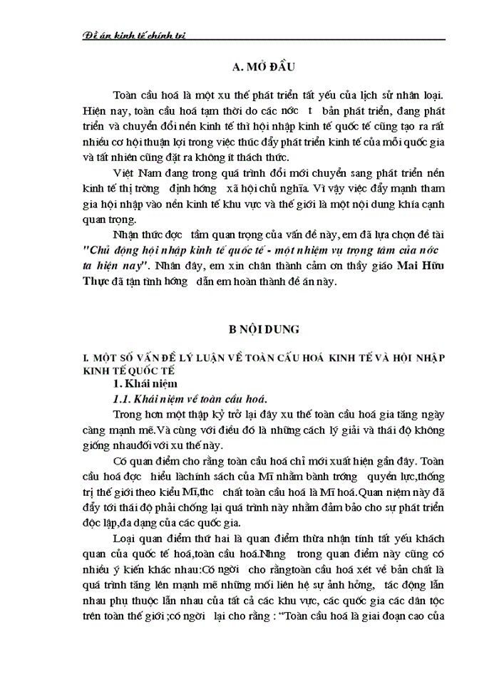 image for page Chủ động hội nhập kinh tế quốc tế - một nhiệm vụ trọng tâm của nước ta hiện nay