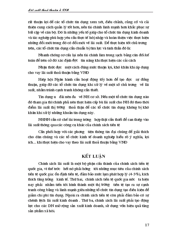 image for page Quá trình tiến tới tự do hoá lãi suất ở nước ta và cơ chế lãi suất thoả thuận.