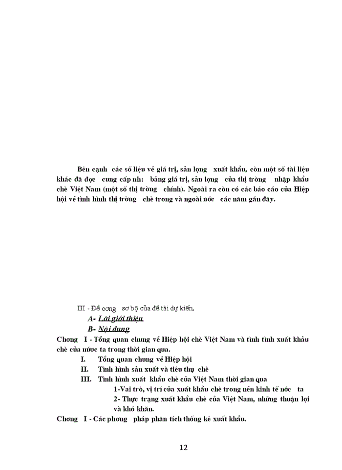 image for page Vận dụng phân tích thống kê tình hình xuất khẩu chè của Việt Nam trong những năm gần đây.