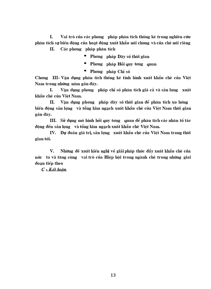 image for page Vận dụng phân tích thống kê tình hình xuất khẩu chè của Việt Nam trong những năm gần đây.