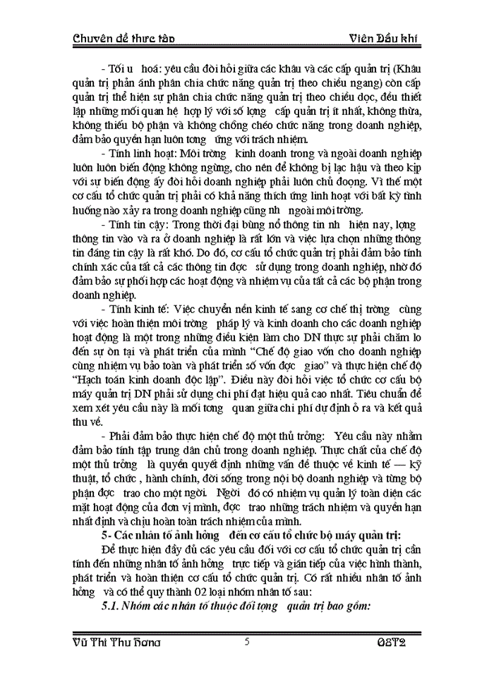 image for page Phân tích thực trạng công tác tổ chức cơ cấu bộ máy quản lý của Viện Dầu khí