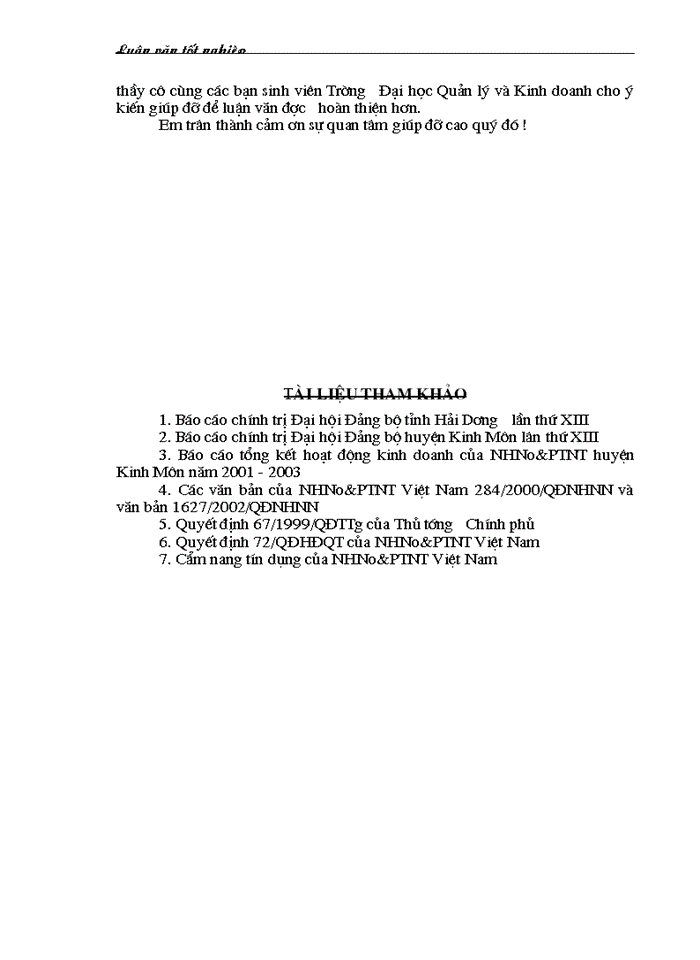 image for page Giải pháp nâng cao hiệu quả cho vay đối với hộ sản xuất ở Ngân hàng nông nghiệp huyện Kinh Môn - tỉnh Hải Dương